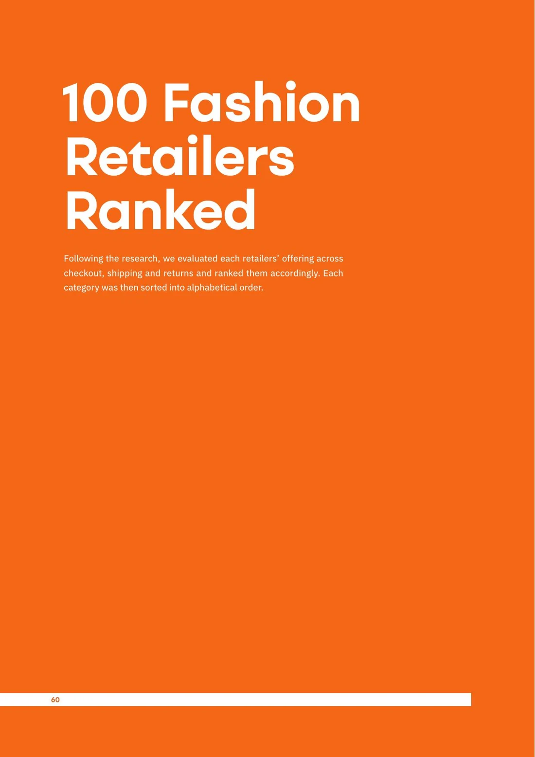 The 100 Fashion Retailers Ranked section divider from the parcelLab Fashion Edition study