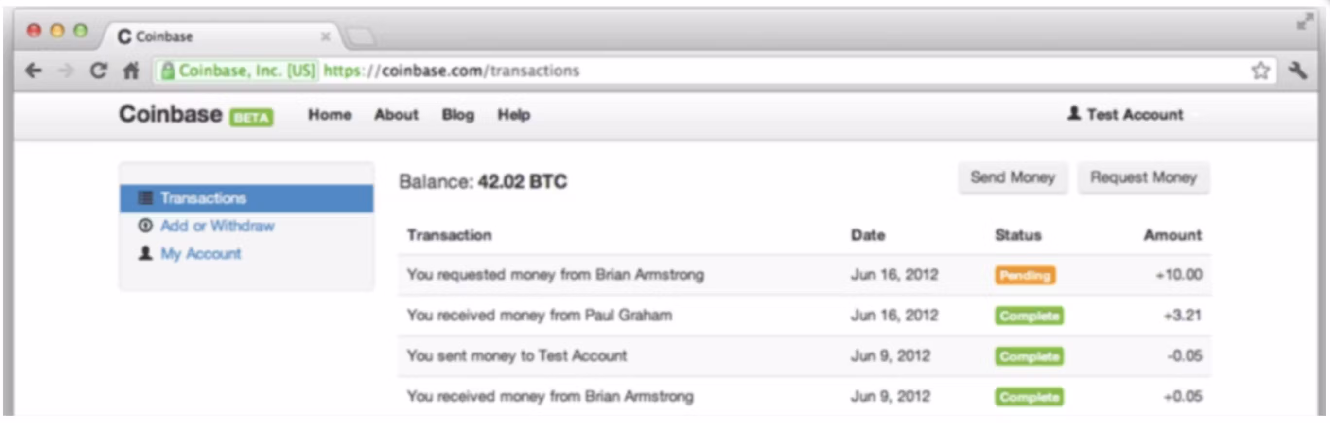 Coinbase cryptocurrency exchange platform
