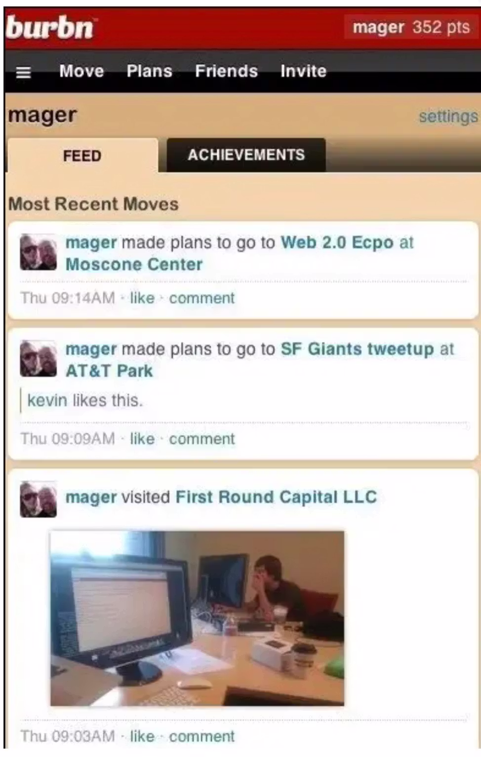 Instagram's early photo-sharing interface