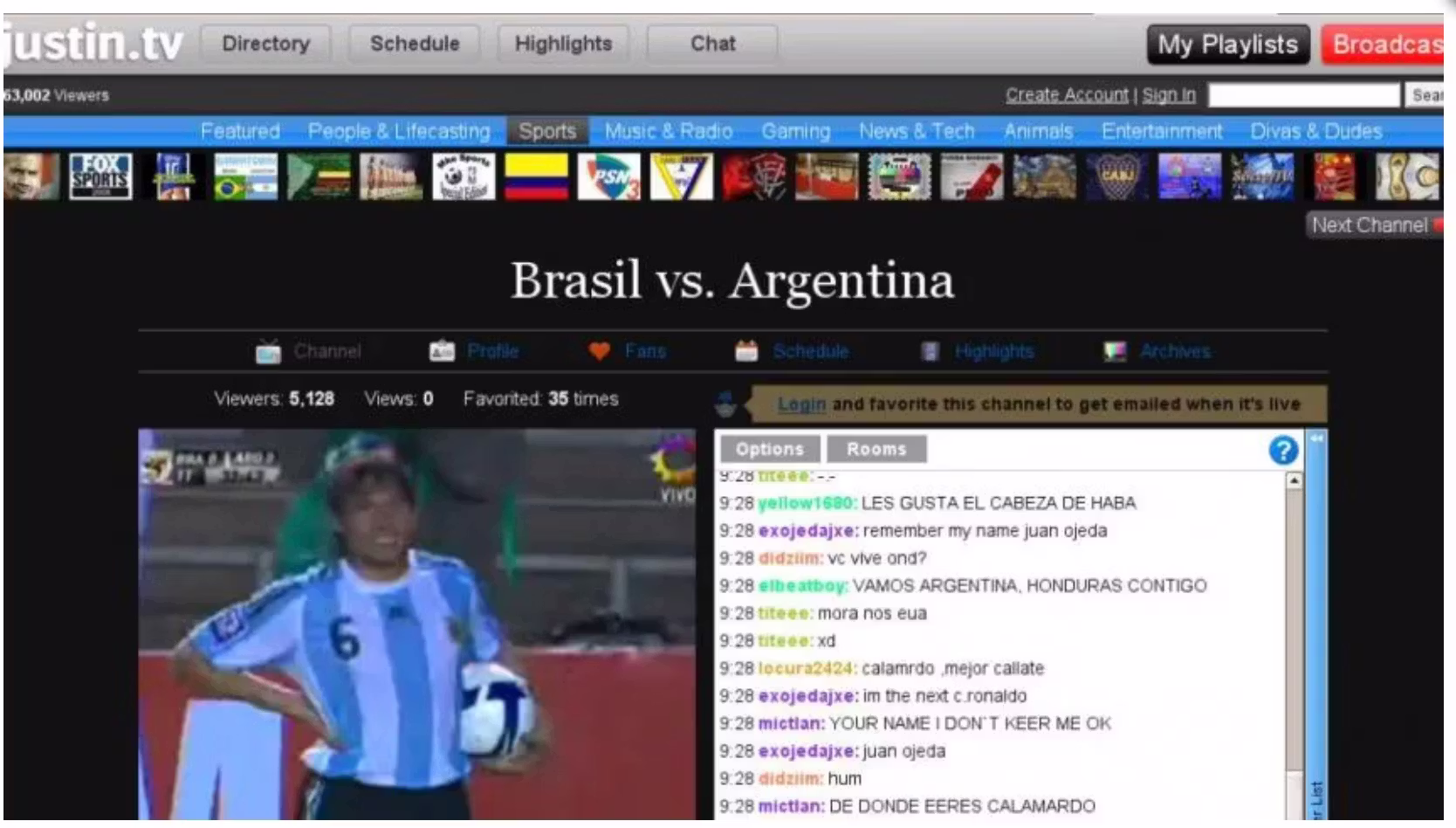 Twitch's live streaming platform for gamers